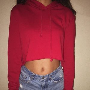 Red cropped hoodie❤️